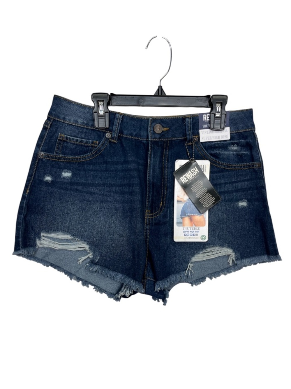 Rewash NWT Super High Rise Wedge Vintage Revival Denim Shorts, Size 9/ 29